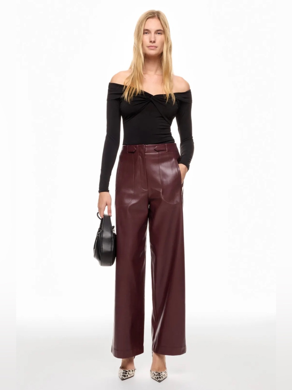 *Flawed RTR Ronny Kobo Faux Leather Wide Leg Pants (0535)